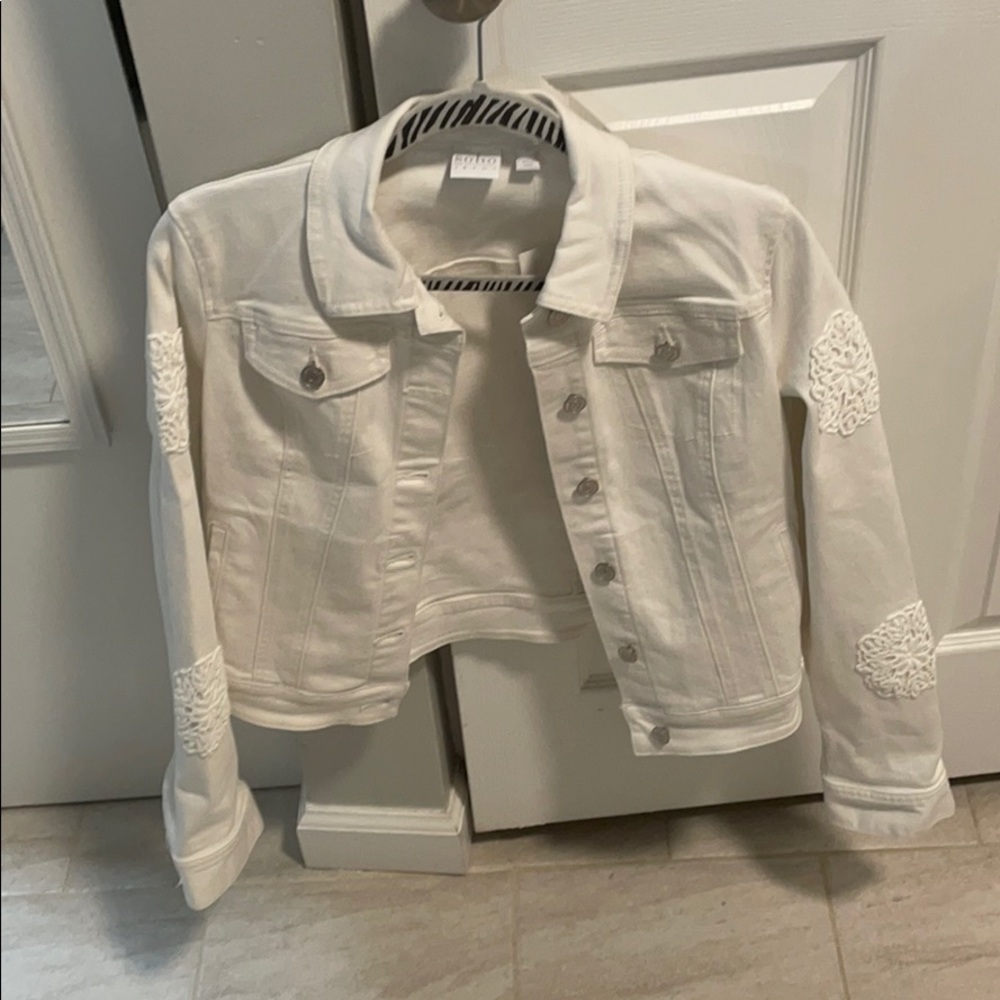 NY&Co white denim jacket